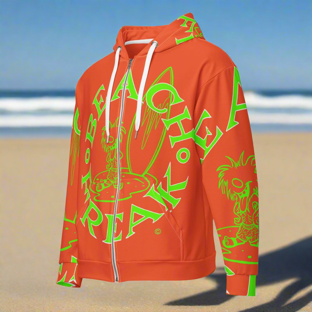 LIME BEACH FREAK© SPLASH'D© ZIP-UP HOODIE