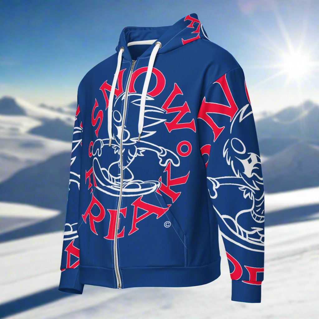 RED & WHITE SNOW FREAK© SPLASH'D© ZIP-UP HOODIE