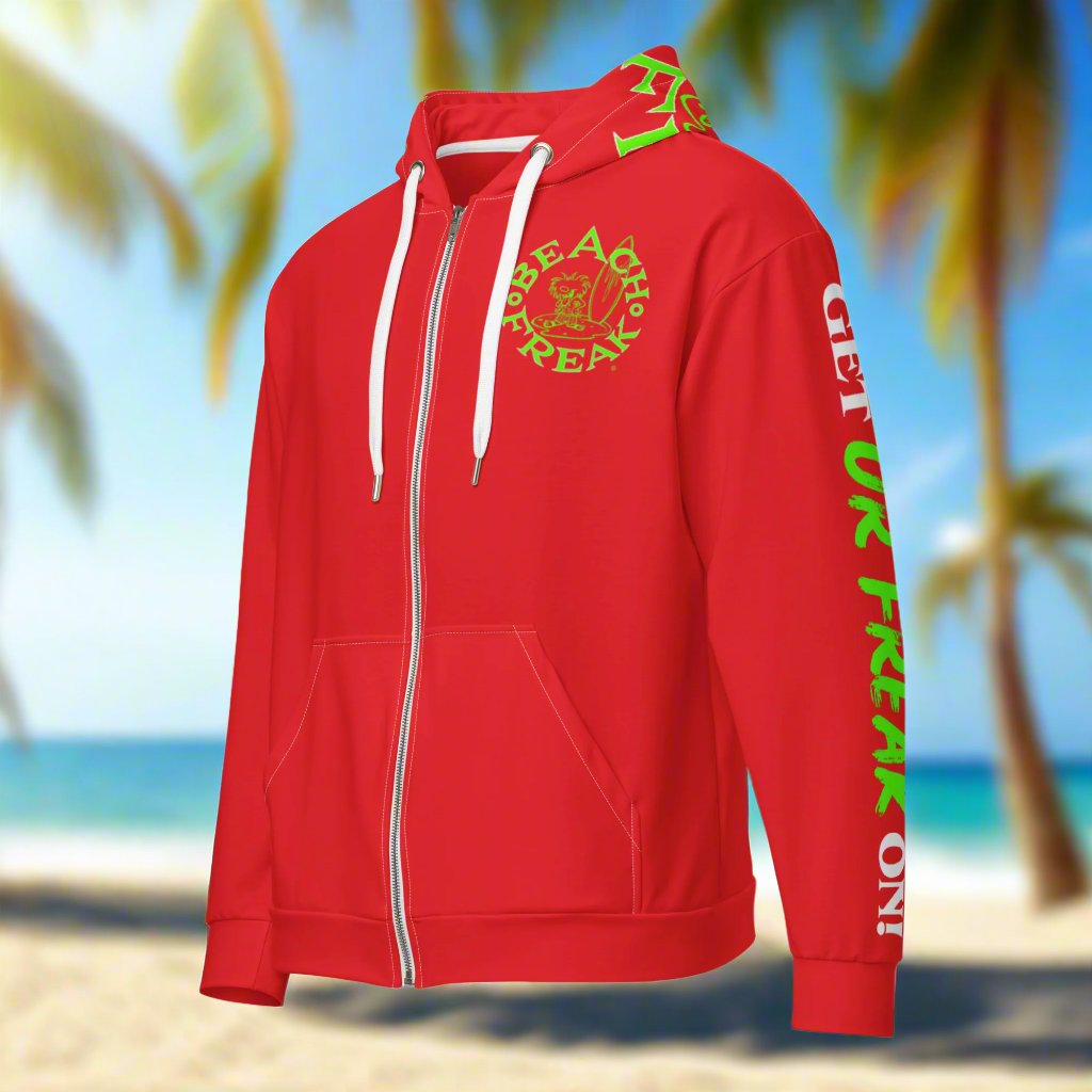 LIME BEACH FREAK© TRADITIONAL ZIP-UP HOODIE