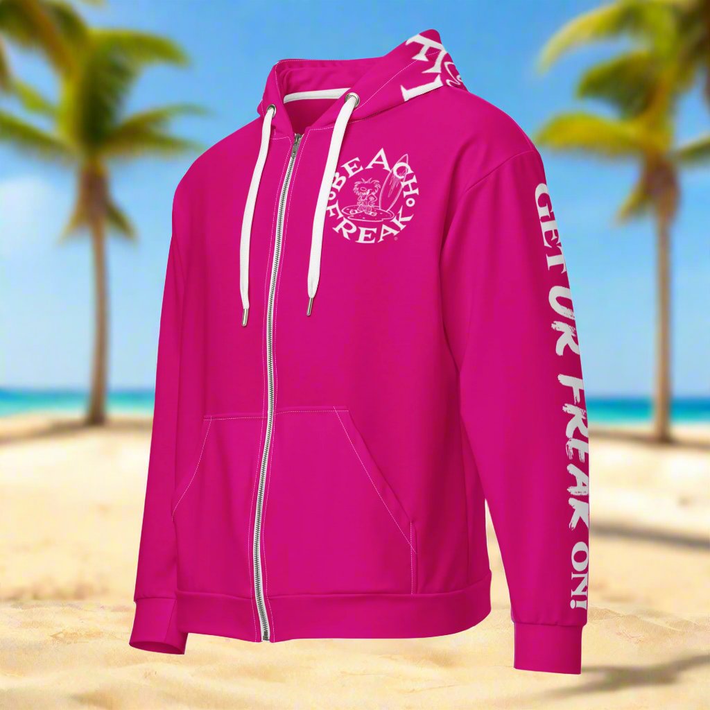 WHITE BEACH FREAK© TRADITIONAL ZIP-UP HOODIE