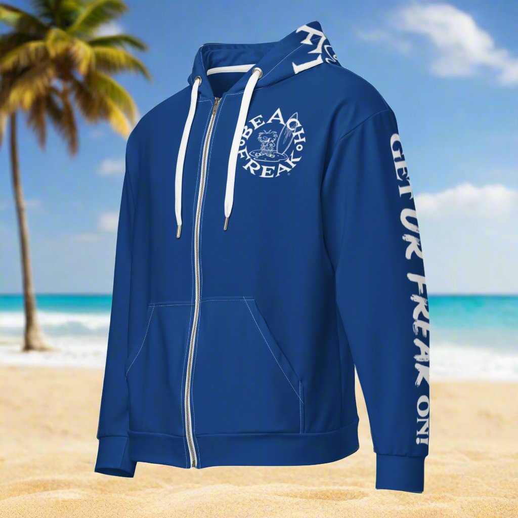 WHITE BEACH FREAK© TRADITIONAL ZIP-UP HOODIE