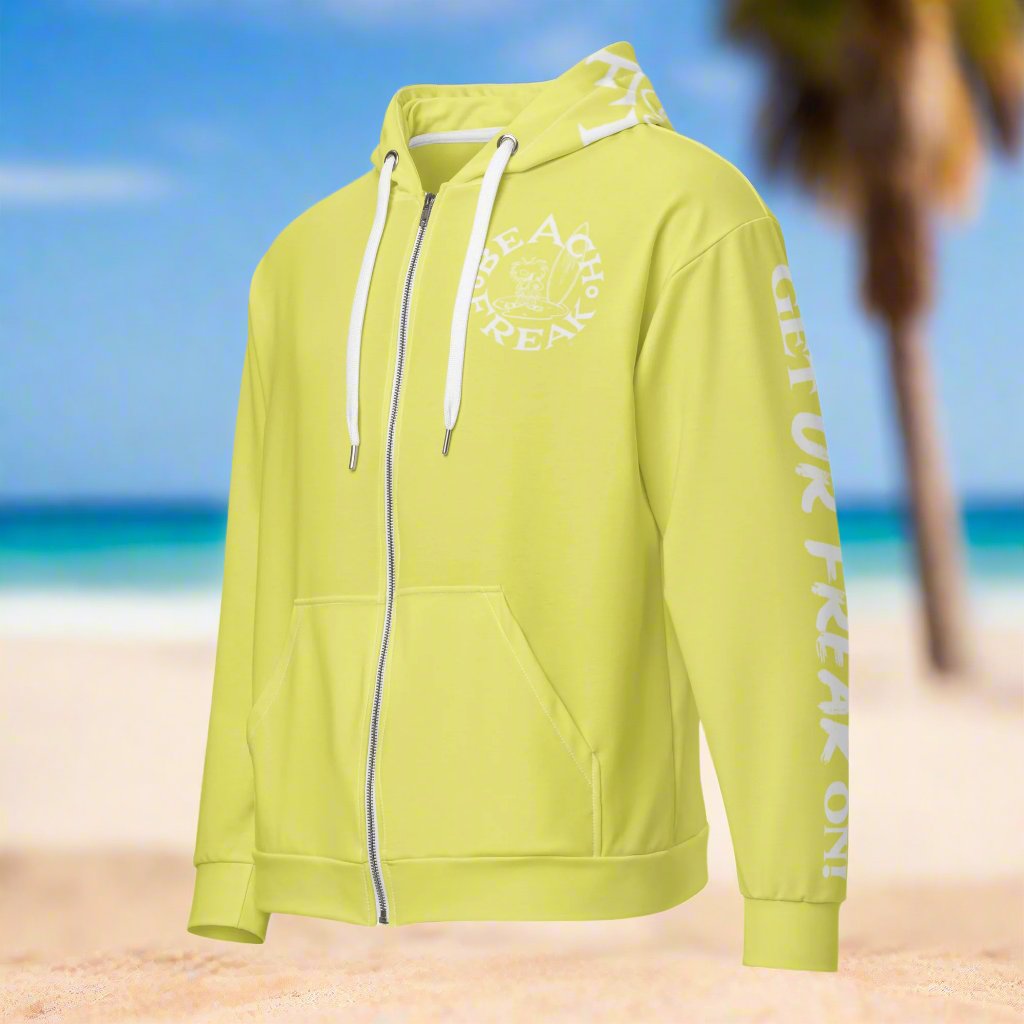 WHITE BEACH FREAK© TRADITIONAL ZIP-UP HOODIE