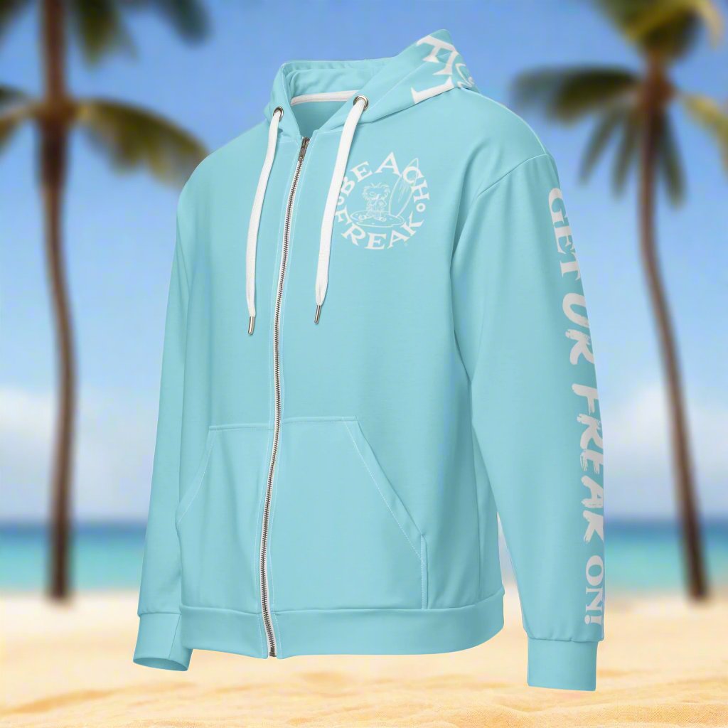 WHITE BEACH FREAK© TRADITIONAL ZIP-UP HOODIE