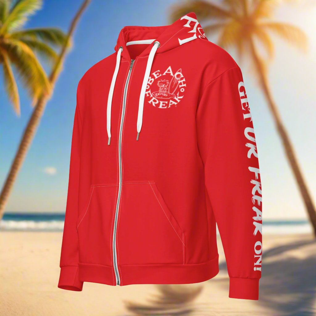 WHITE BEACH FREAK© TRADITIONAL ZIP-UP HOODIE