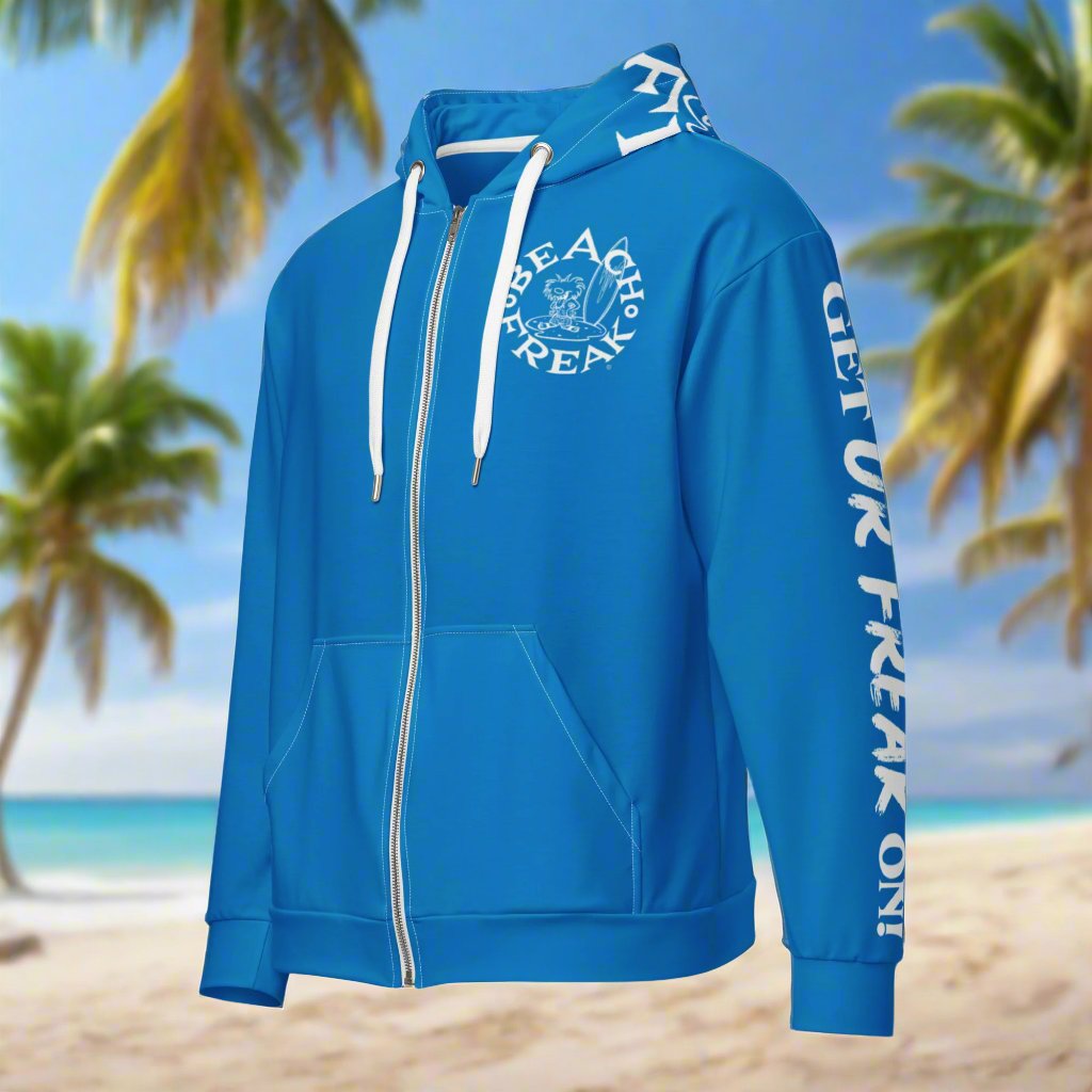 WHITE BEACH FREAK© TRADITIONAL ZIP-UP HOODIE
