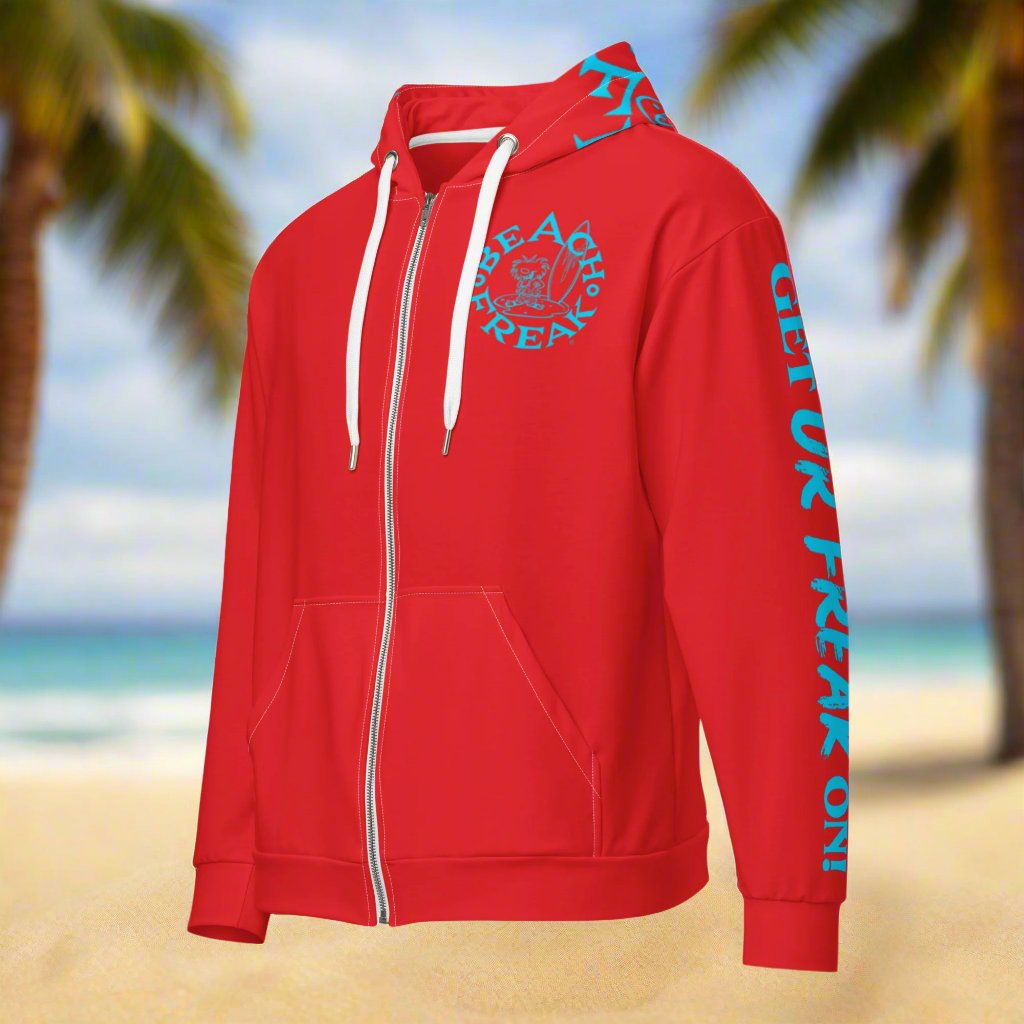 NEON BLUE BEACH FREAK© TRADITIONAL ZIP-UP HOODIE