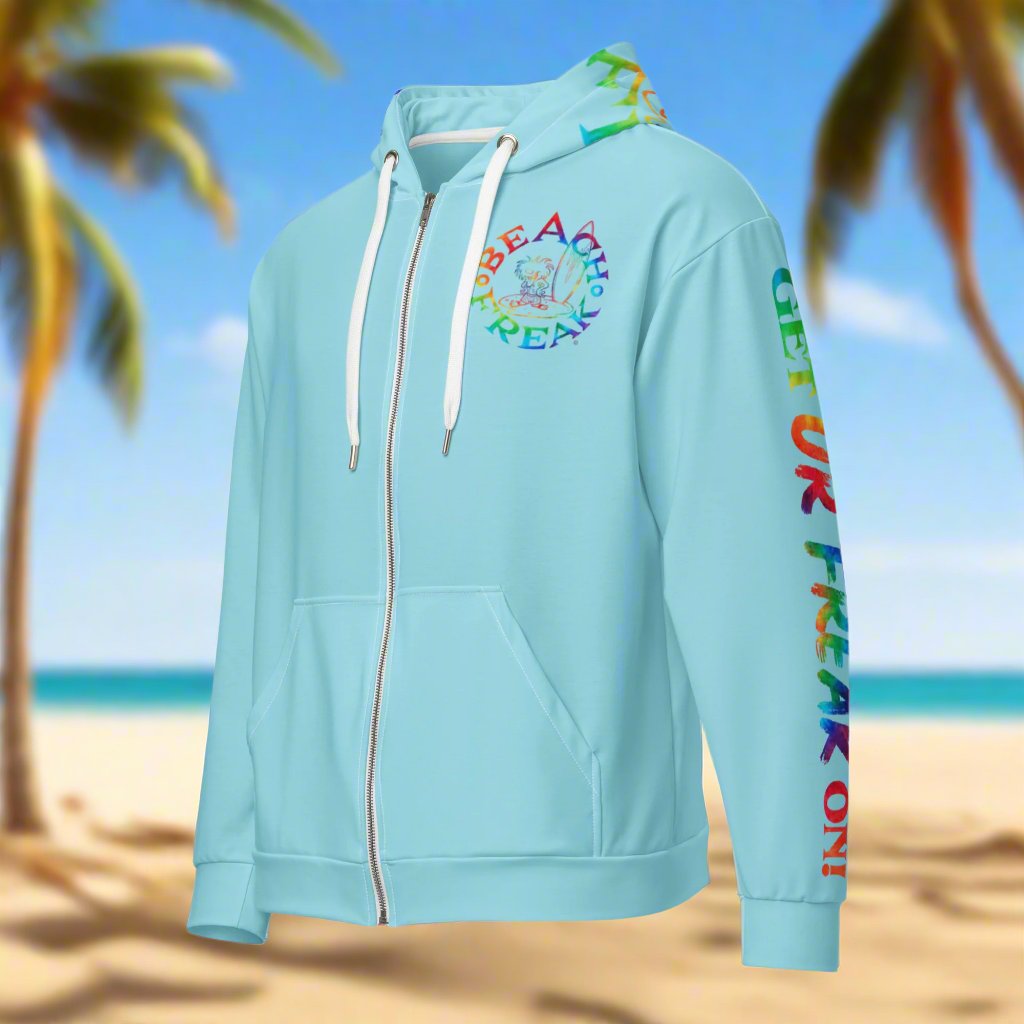 TIE-DYE BEACH FREAK© TRADITIONAL ZIP-UP HOODIE