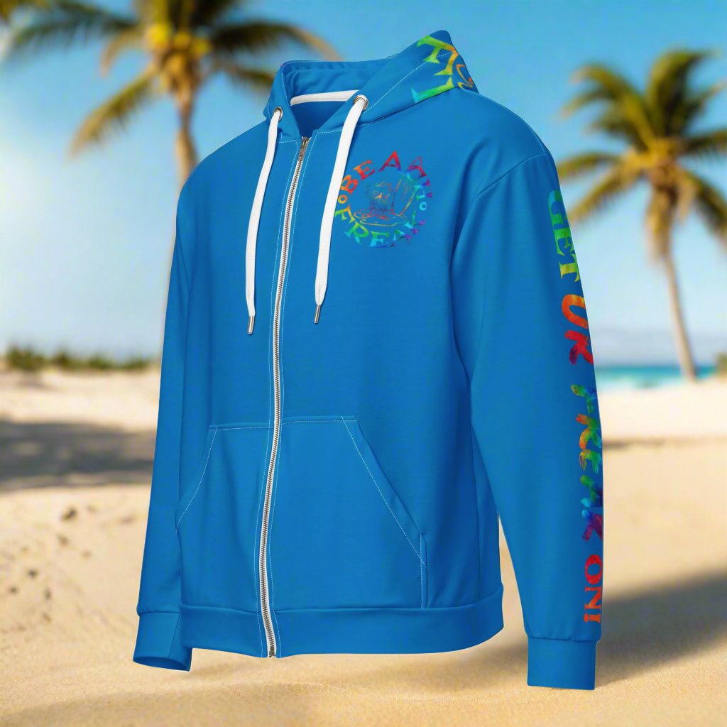 TIE-DYE BEACH FREAK© TRADITIONAL ZIP-UP HOODIE