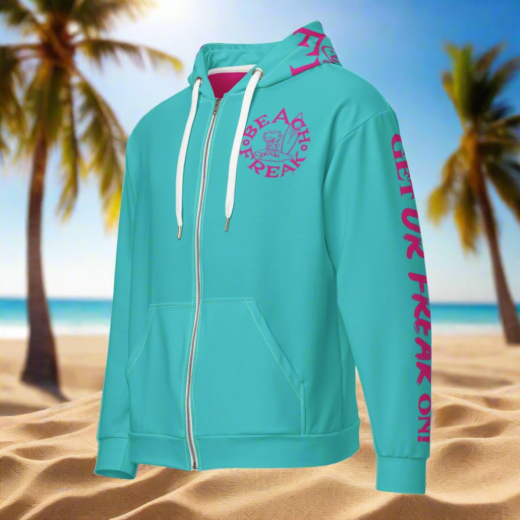 PINK BEACH FREAK© TRADITIONAL ZIP-UP HOODIE