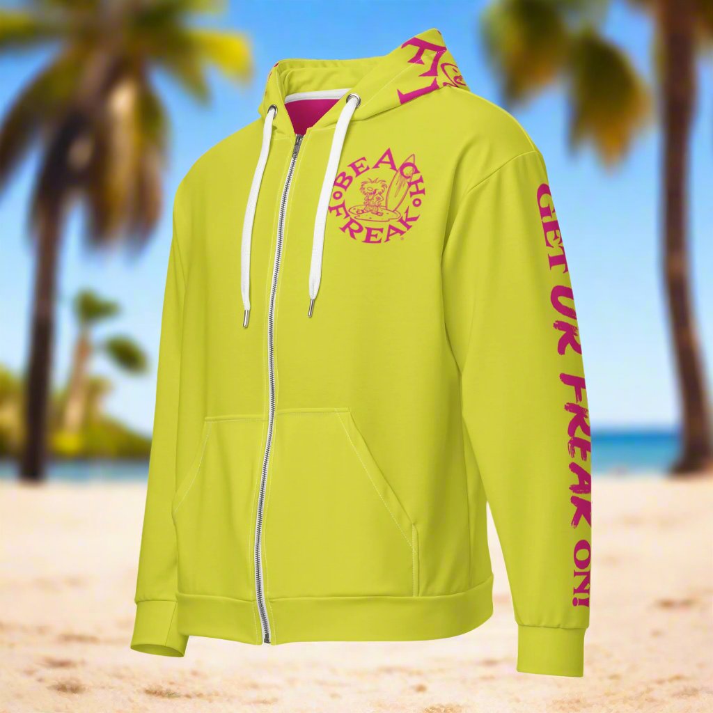 PINK BEACH FREAK© TRADITIONAL ZIP-UP HOODIE