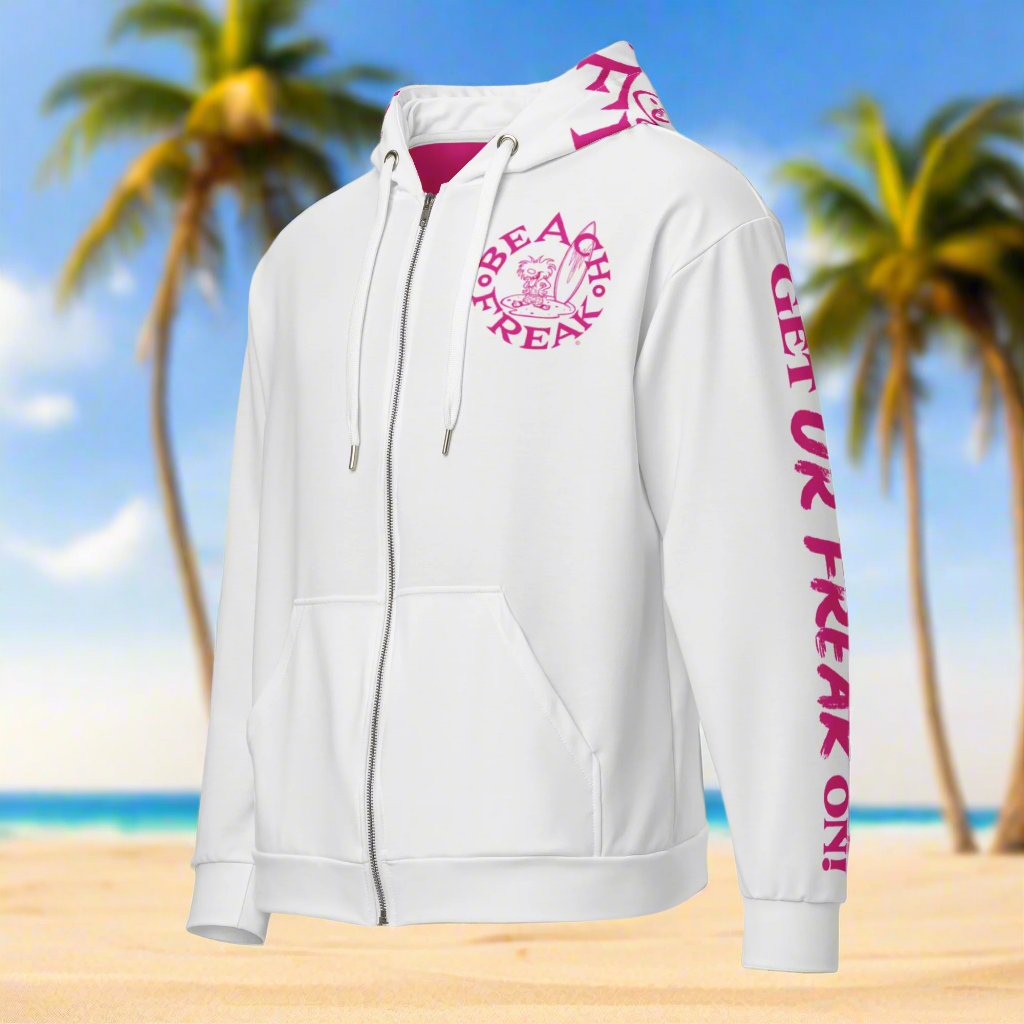 PINK BEACH FREAK© TRADITIONAL ZIP-UP HOODIE