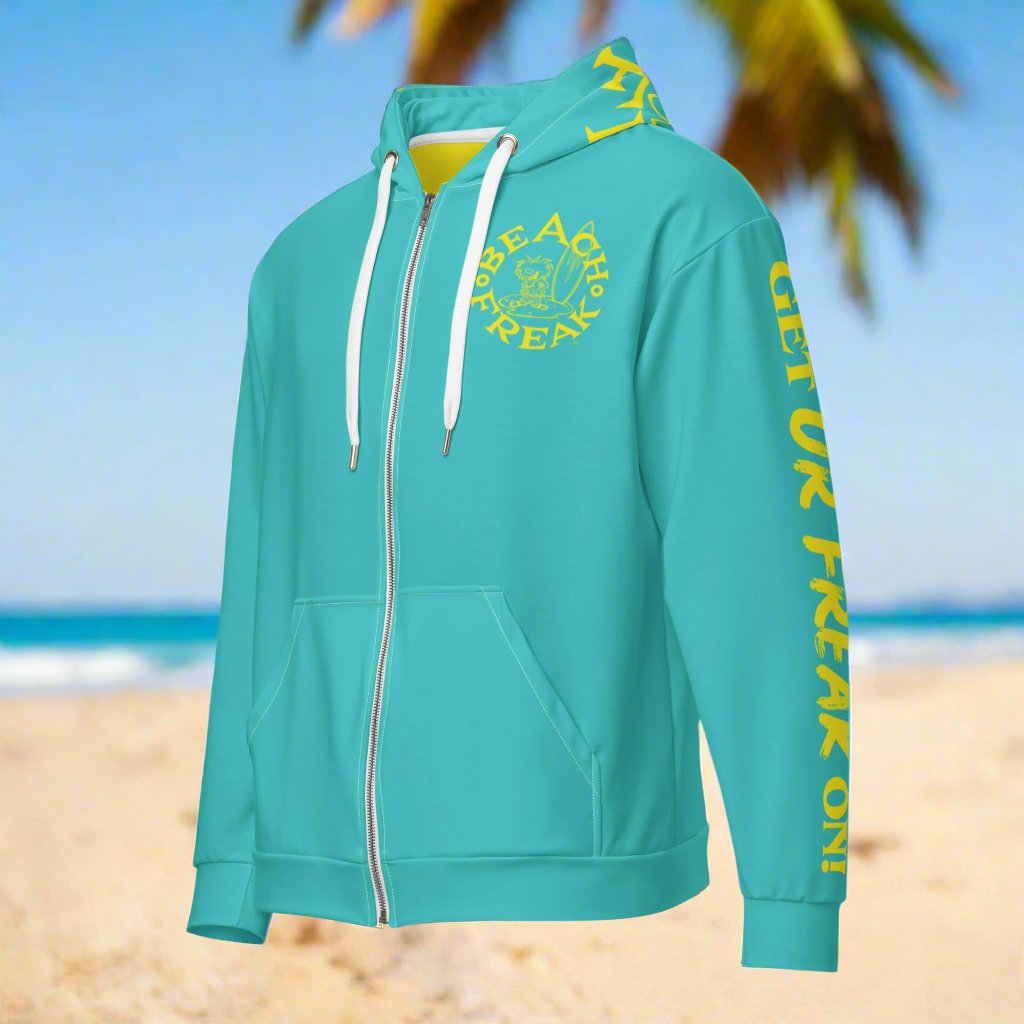 YELLOW BEACH FREAK© TRADITIONAL ZIP-UP HOODIE
