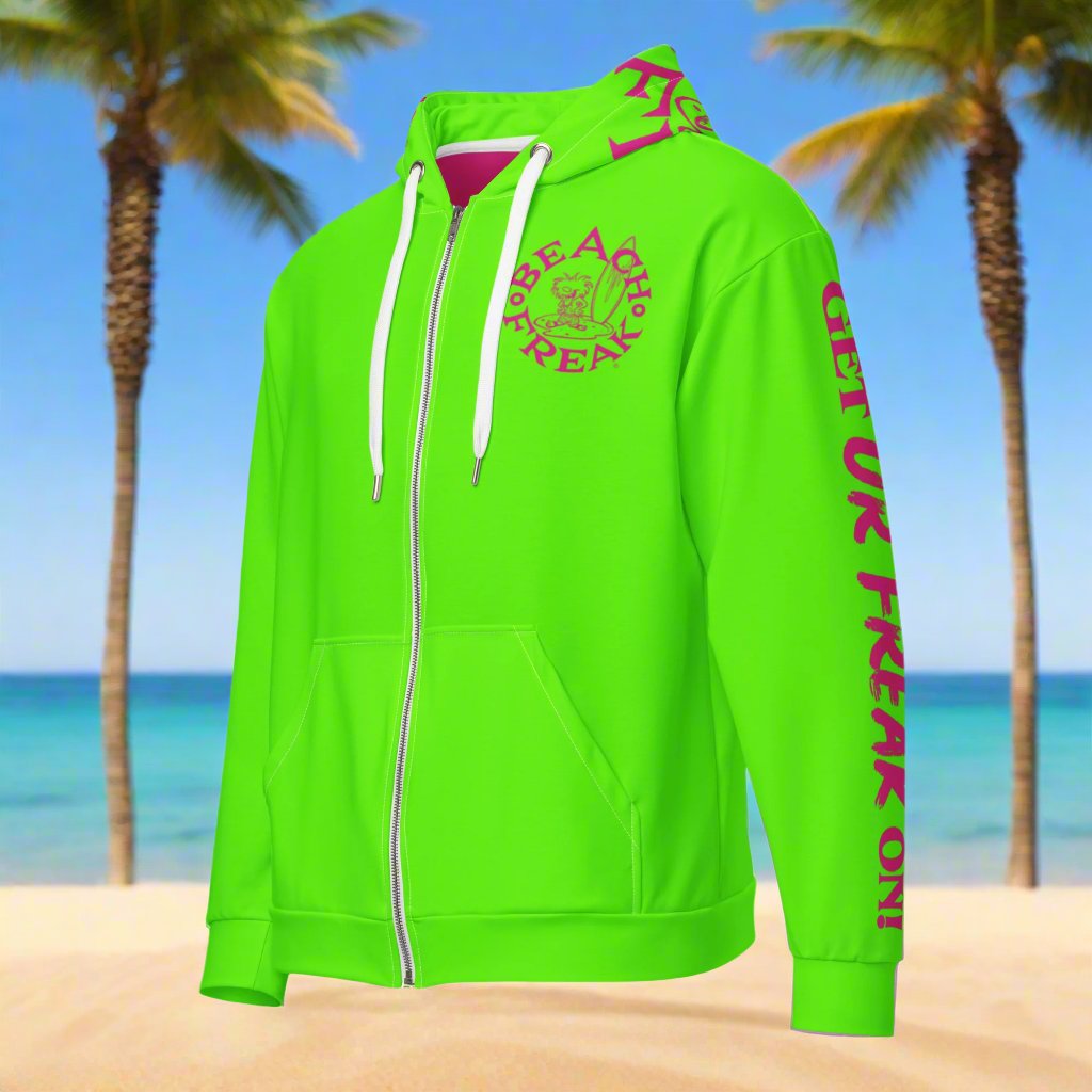 PINK BEACH FREAK© TRADITIONAL ZIP-UP HOODIE