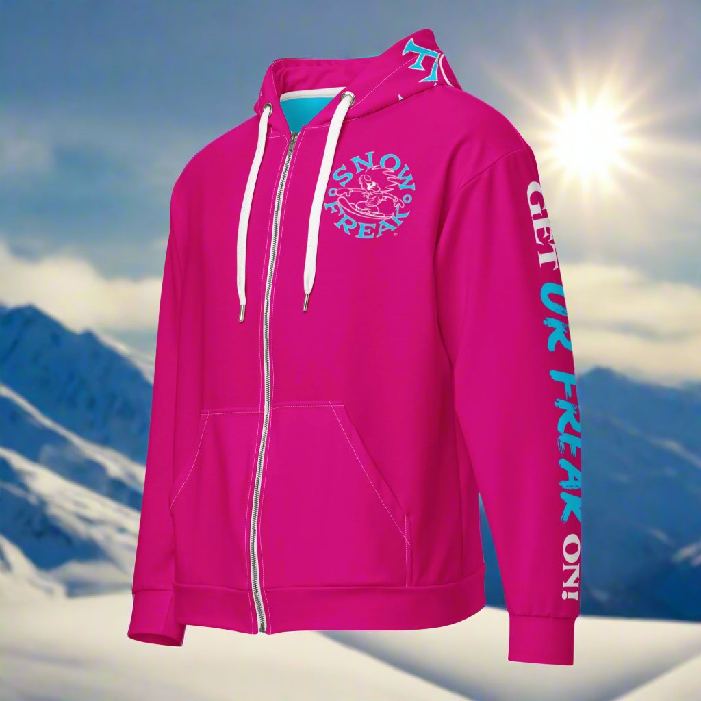 NEON BLUE SNOW FREAK© TRADITIONAL ZIP-UP HOODIE