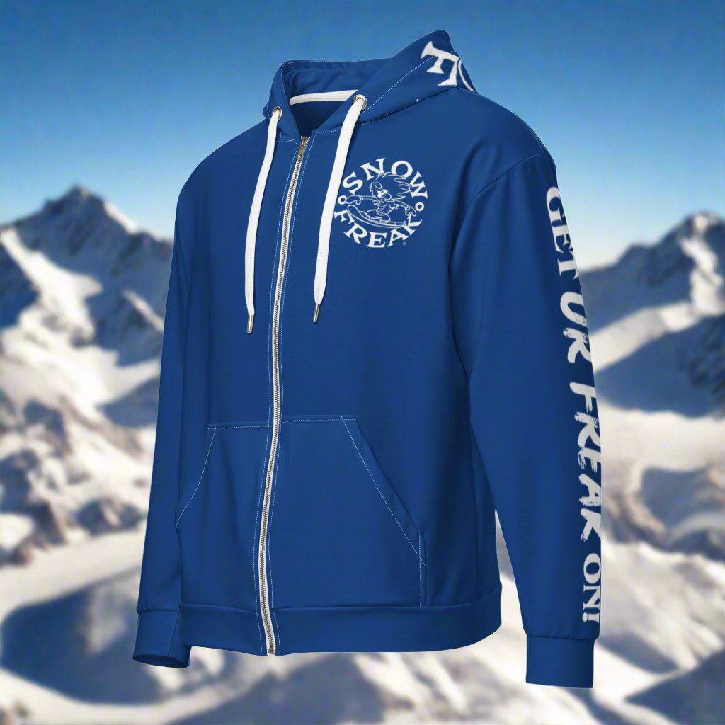 WHITE SNOW FREAK© TRADITIONAL ZIP-UP HOODIE