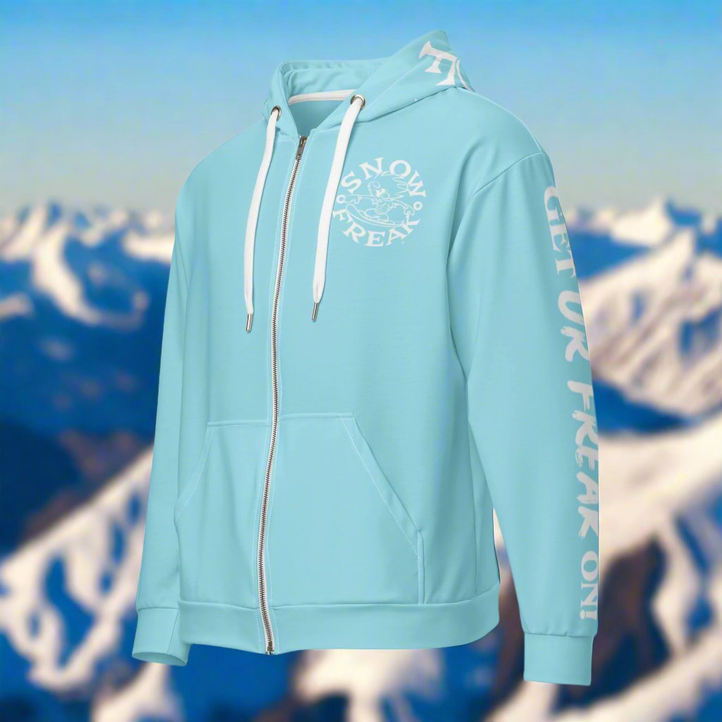 WHITE SNOW FREAK© TRADITIONAL ZIP-UP HOODIE