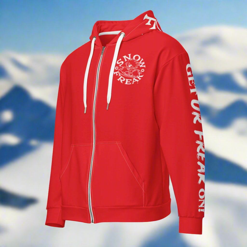 WHITE SNOW FREAK© TRADITIONAL ZIP-UP HOODIE