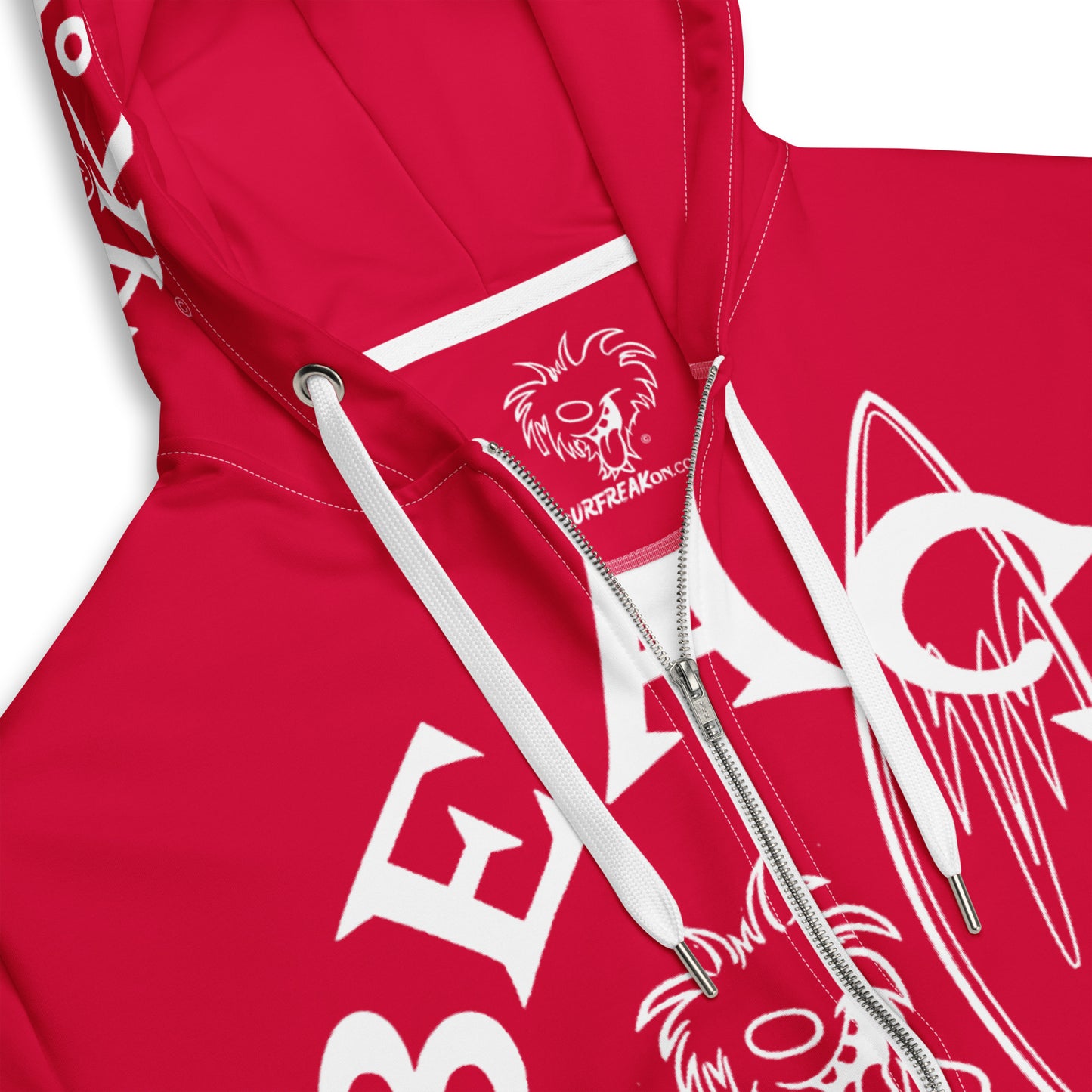 WHITE BEACH FREAK© SPLASH'D© ZIP-UP HOODIE