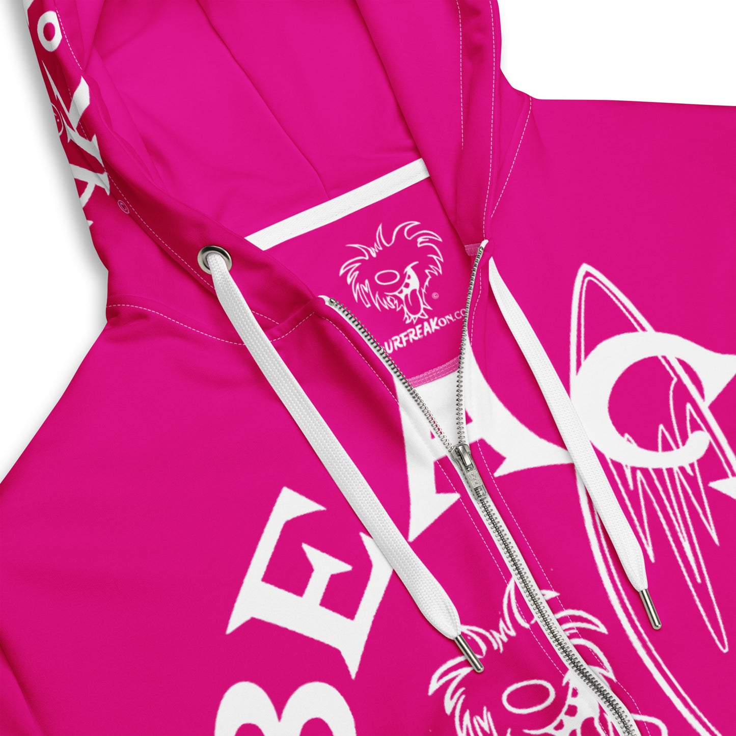 WHITE BEACH FREAK© SPLASH'D© ZIP-UP HOODIE