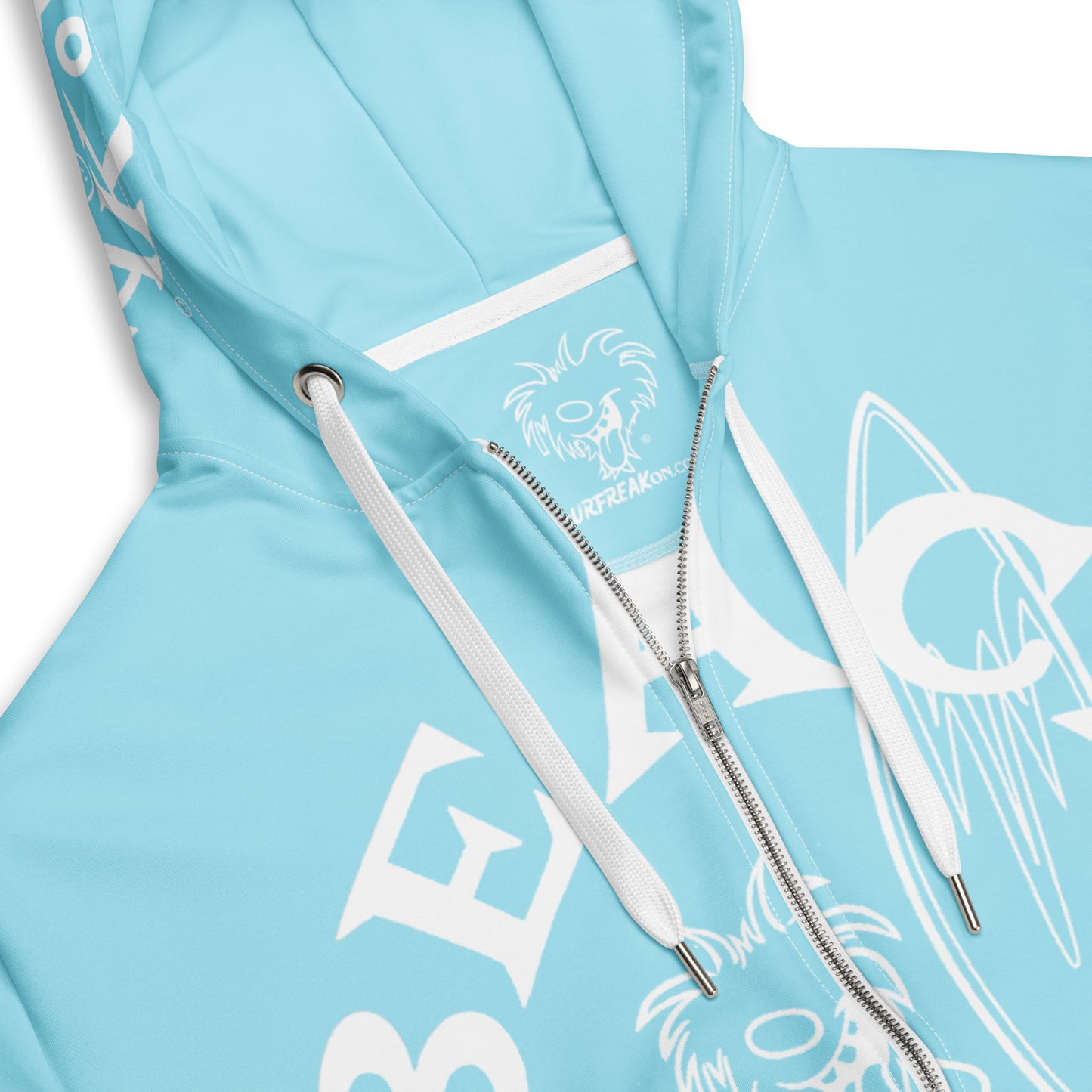 WHITE BEACH FREAK SPLASH'D© ZIP-UP HOODIE
