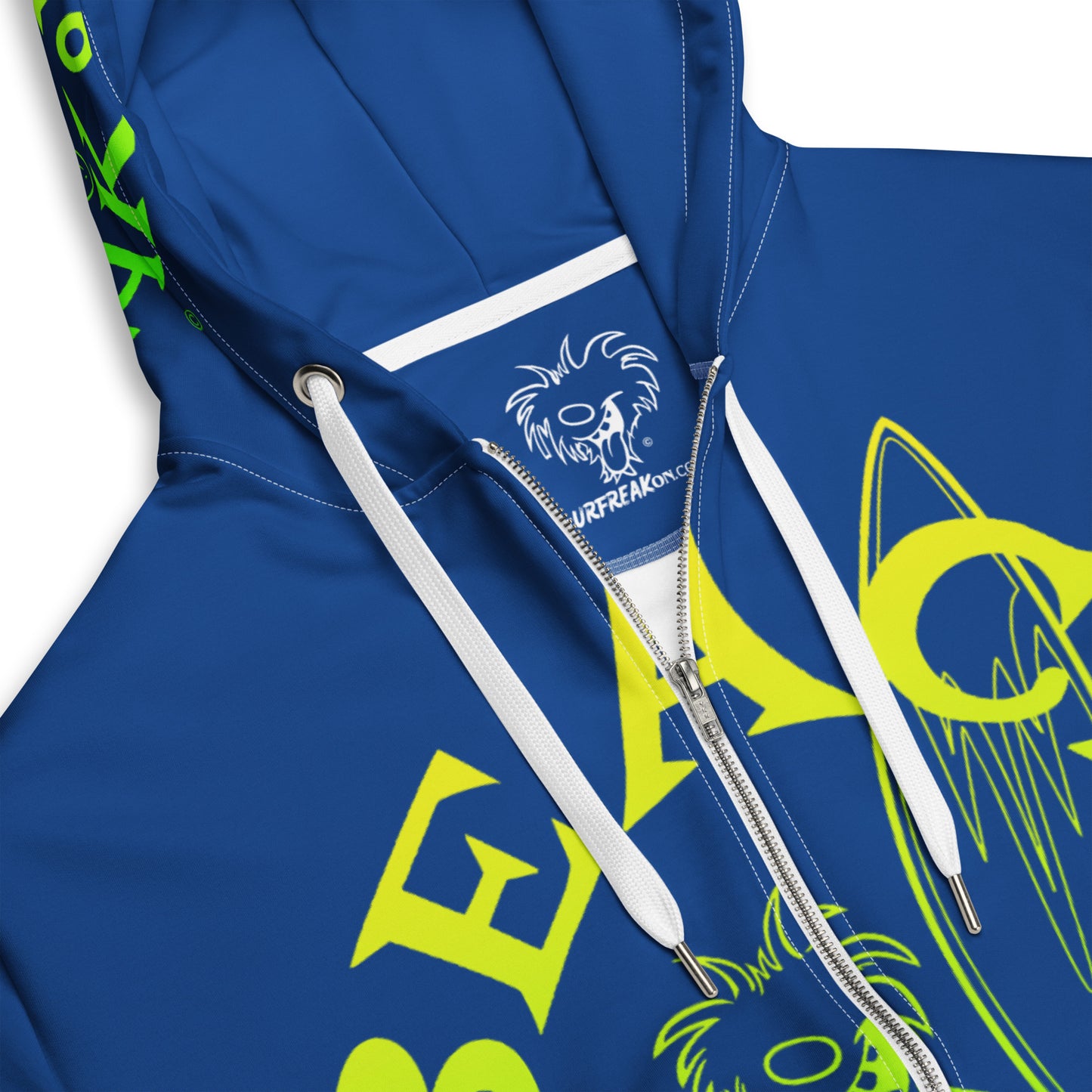 LIME 'N' YELLOW BEACH FREAK SPLASH'D© ZIP-UP HOODIE