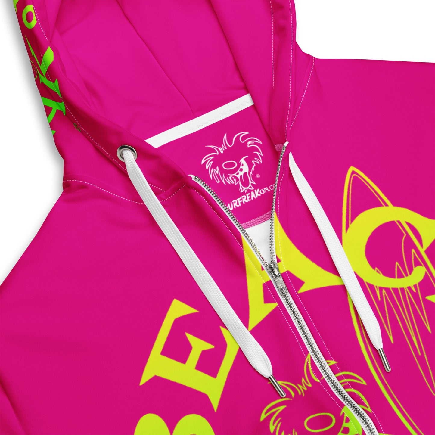 LIME 'N' YELLOW BEACH FREAK SPLASH'D© ZIP-UP HOODIE