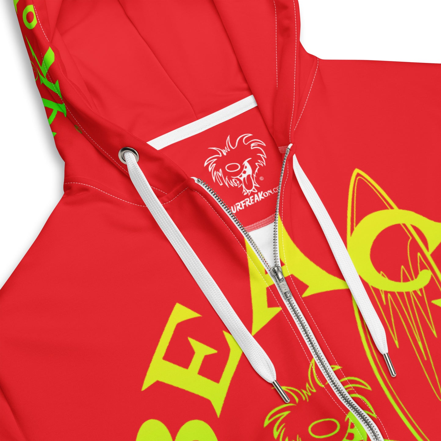 LIME 'N' YELLOW BEACH FREAK SPLASH'D© ZIP-UP HOODIE