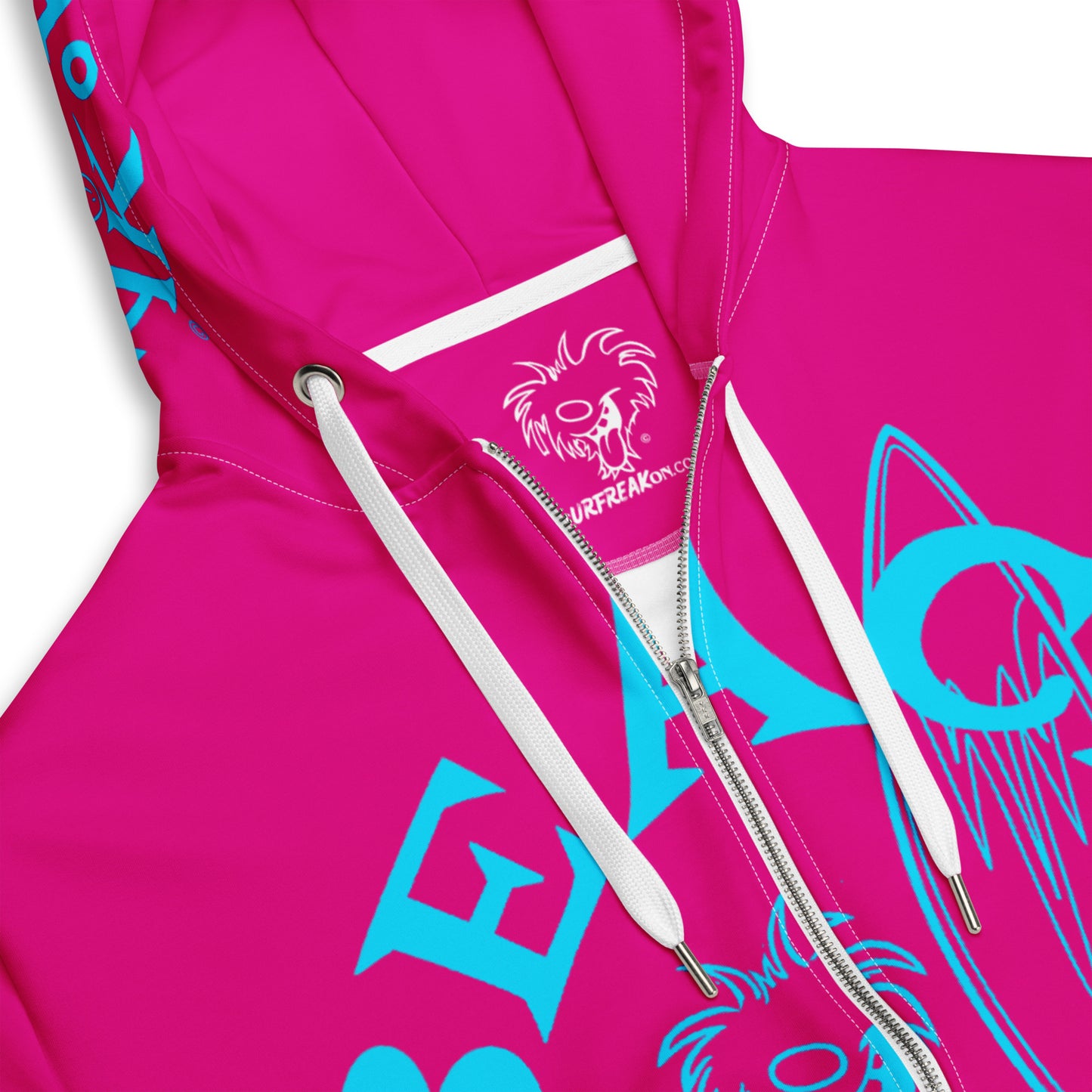 NEON BLUE BEACH FREAK SPLASH'D© ZIP-UP HOODIE