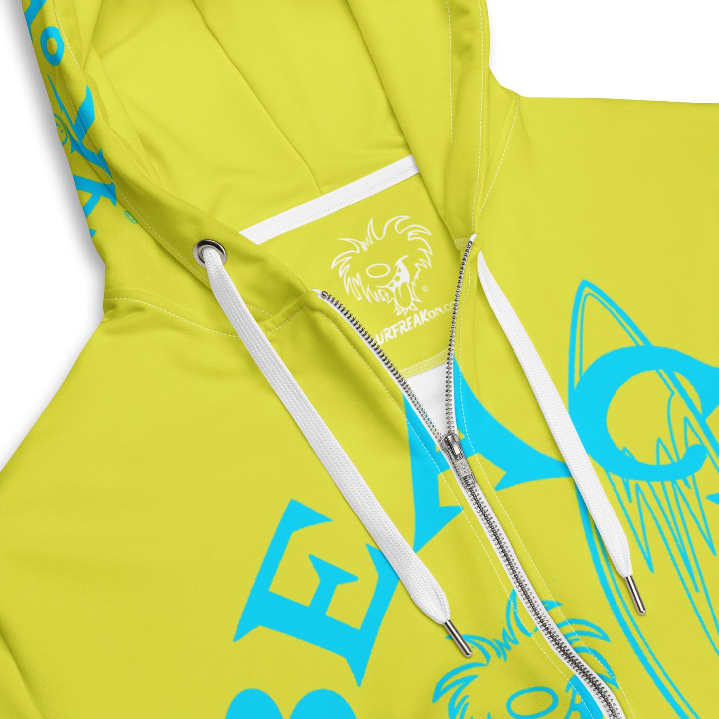 NEON BLUE BEACH FREAK© SPLASH'D© ZIP-UP HOODIE