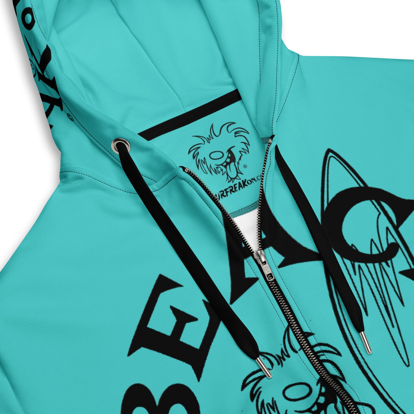 BLACK BEACH FREAK SPLASH'D© ZIP-UP HOODIE