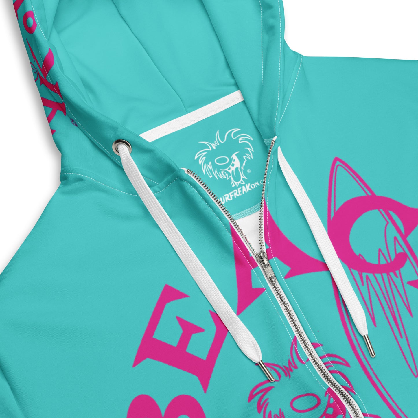 PINK BEACH FREAK SPLASH'D© ZIP-UP HOODIE