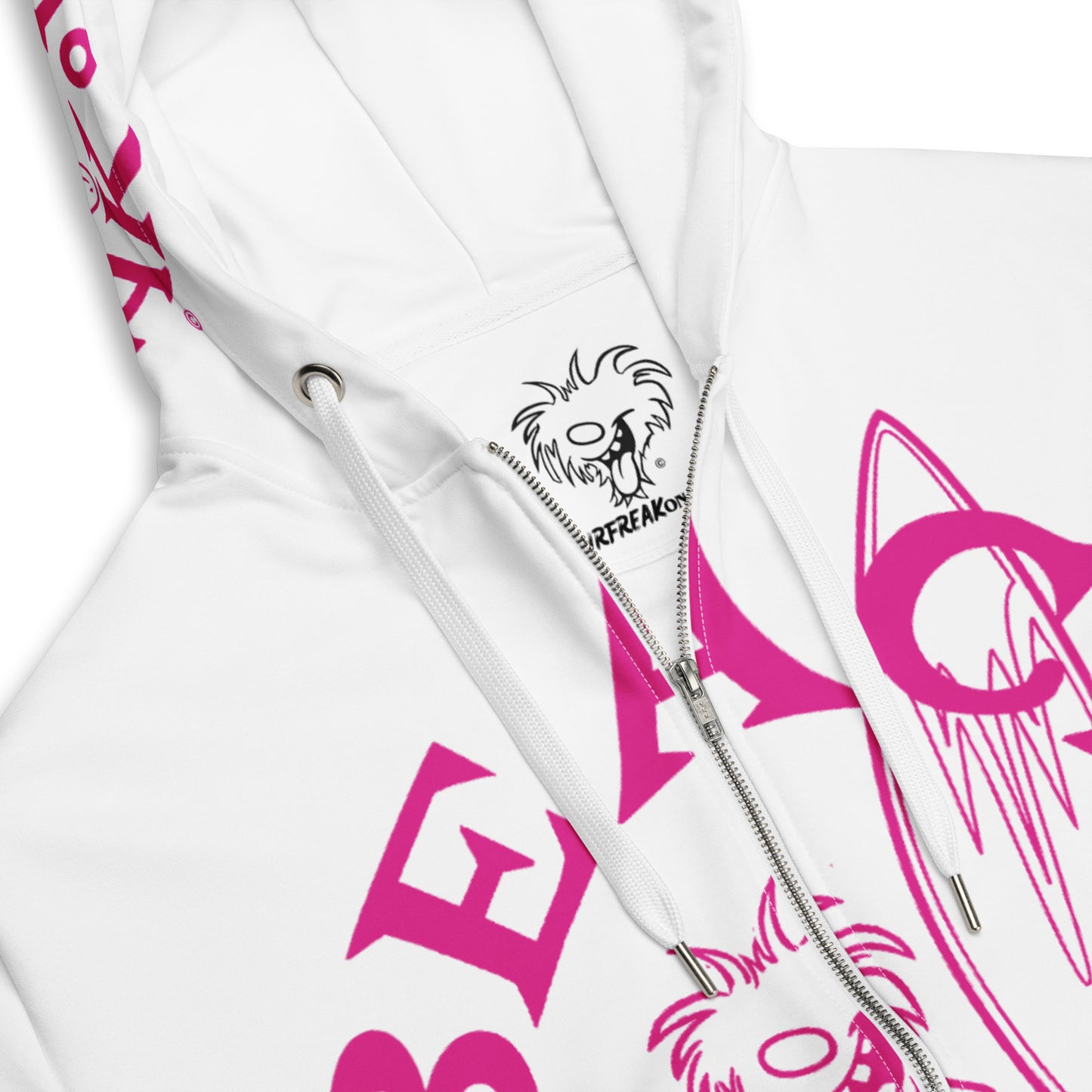 PINK BEACH FREAK SPLASH'D© ZIP-UP HOODIE