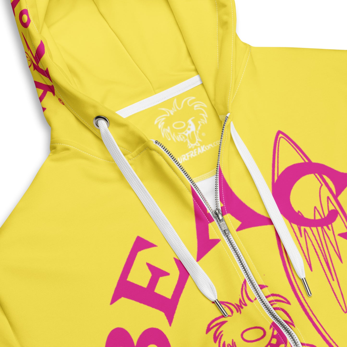 PINK BEACH FREAK SPLASH'D© ZIP-UP HOODIE