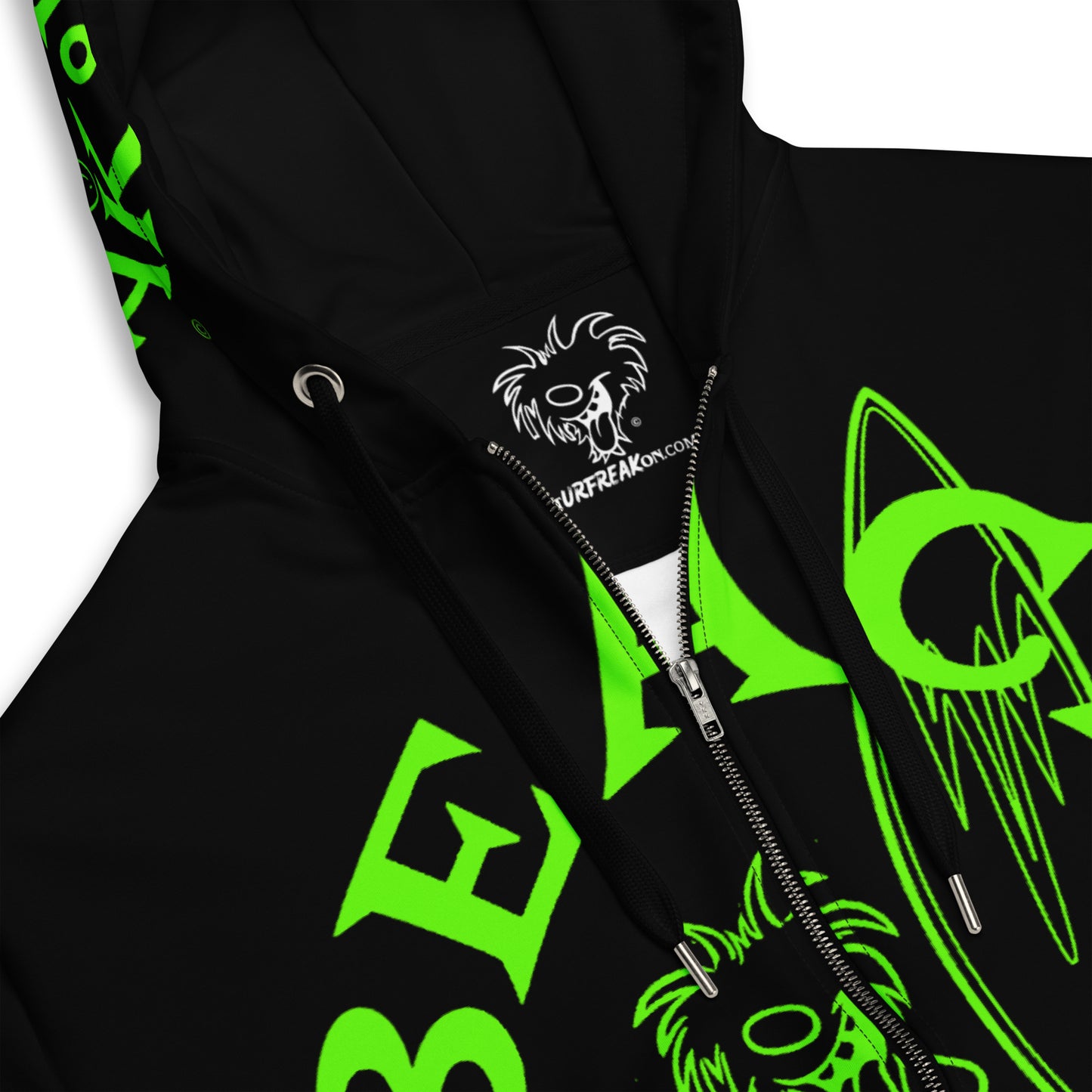 LIME BEACH FREAK SPLASH'D© ZIP-UP HOODIE