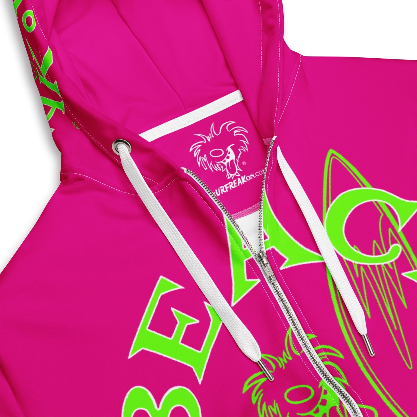 LIME BEACH FREAK SPLASH'D© ZIP-UP HOODIE
