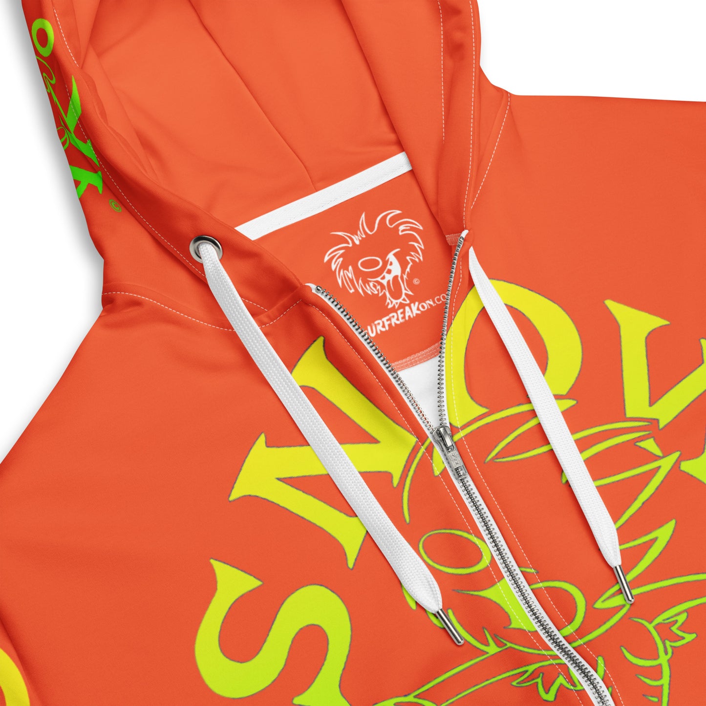 LIME 'N' YELLOW SNOW FREAK SPLASH'D© ZIP-UP HOODIE