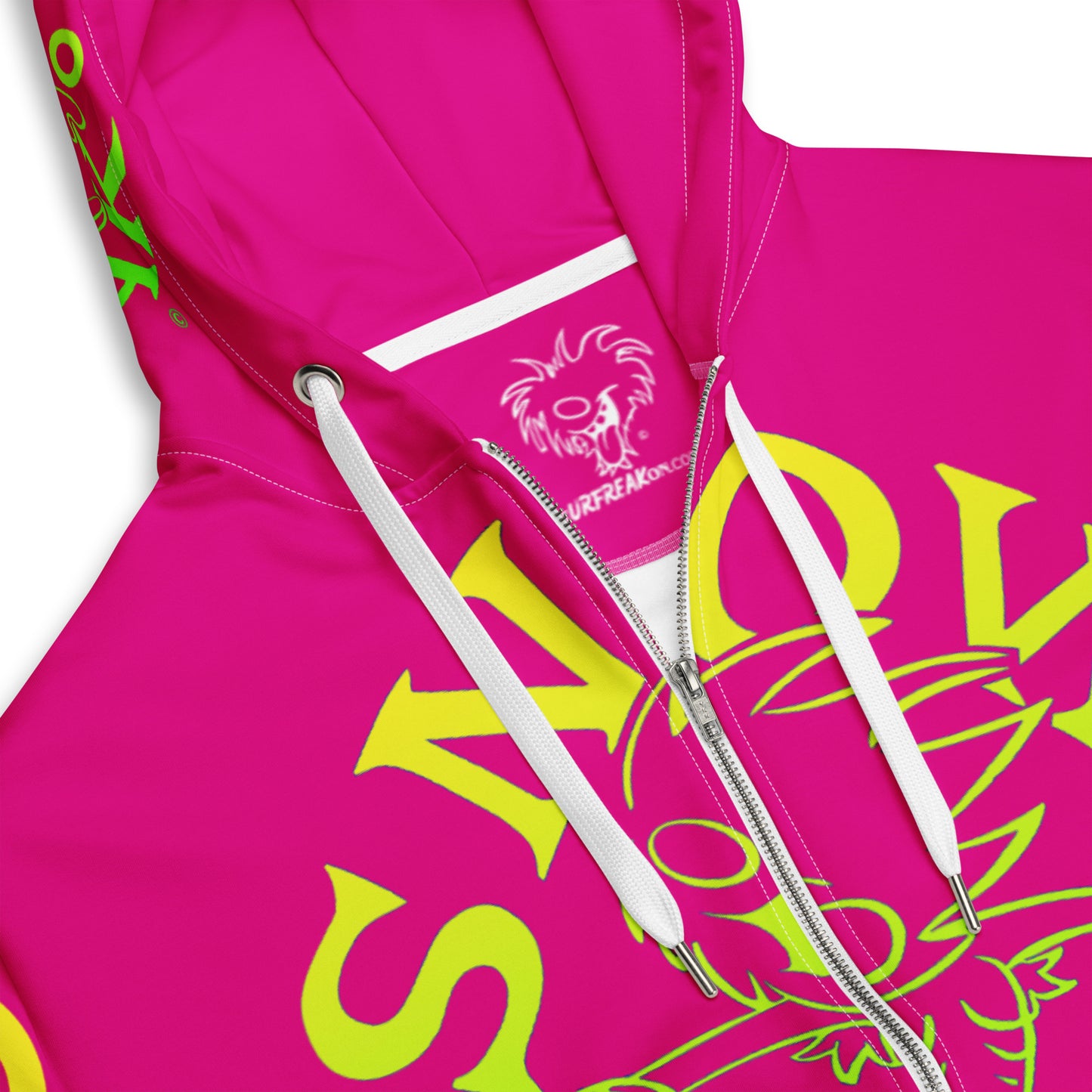 LIME 'N' YELLOW SNOW FREAK SPLASH'D© ZIP-UP HOODIE