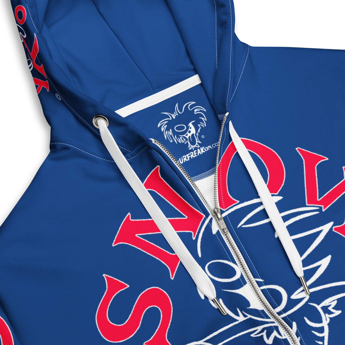 RED 'N' WHITE SNOW FREAK SPLASH'D© ZIP-UP HOODIE