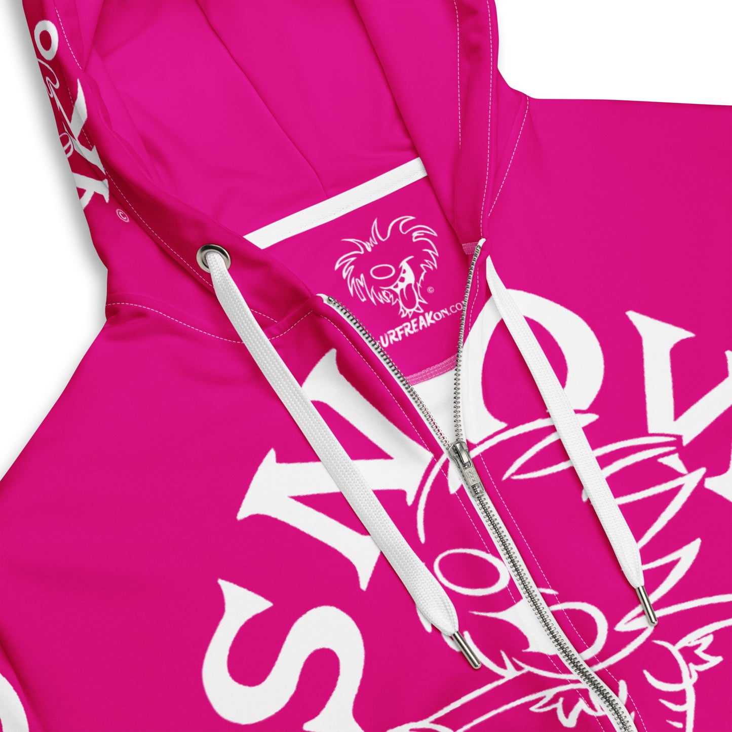 WHITE SNOW FREAK SPLASH'D© ZIP-UP HOODIE