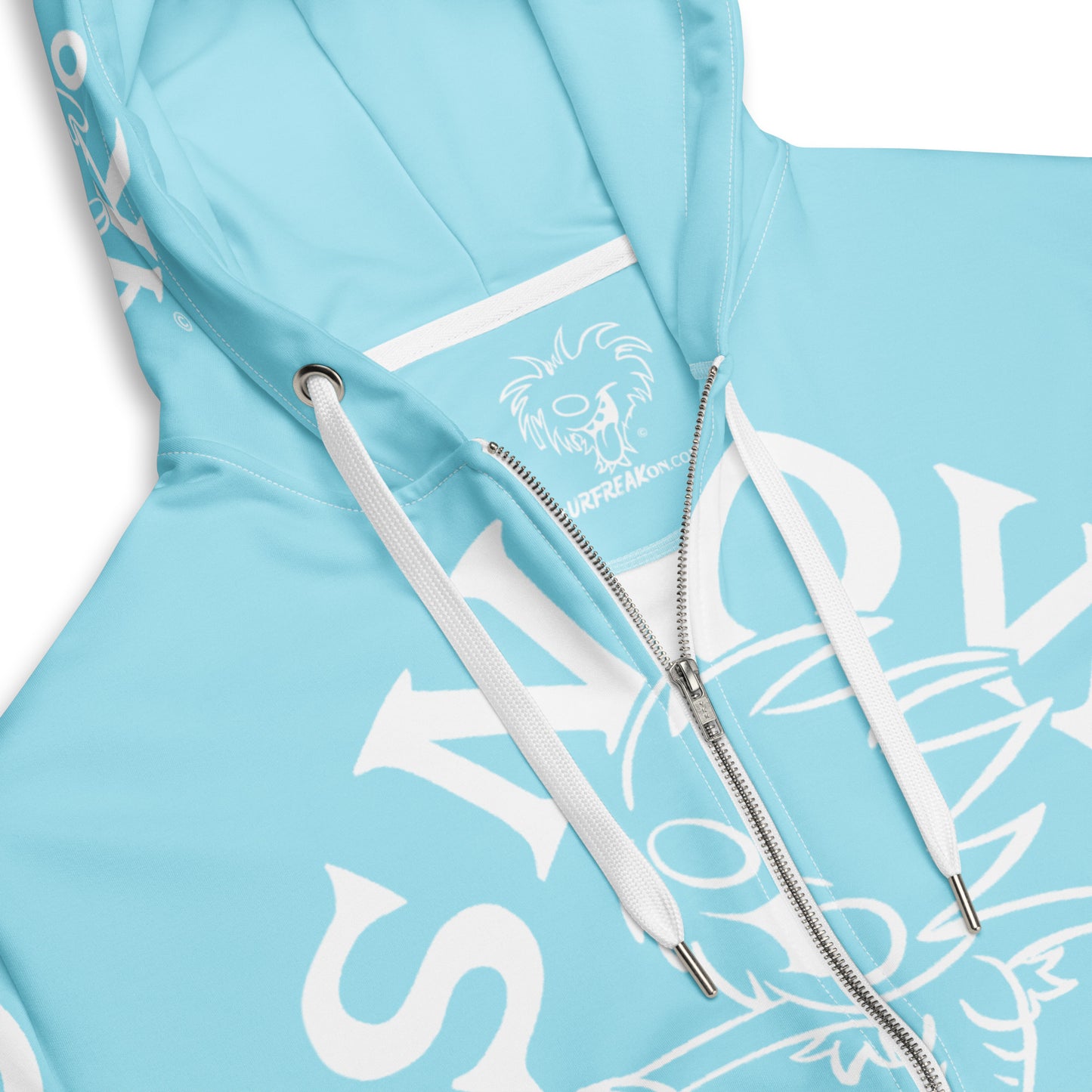 WHITE SNOW FREAK SPLASH'D© ZIP-UP HOODIE