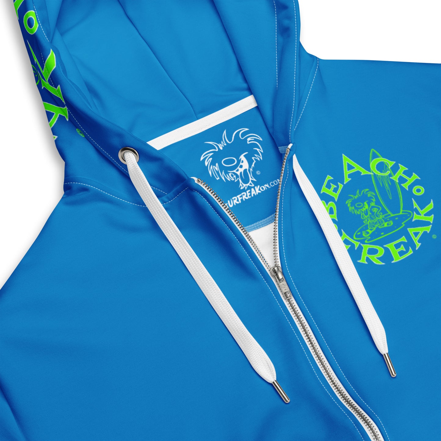 LIME BEACH FREAK© TRADITIONAL ZIP-UP HOODIE