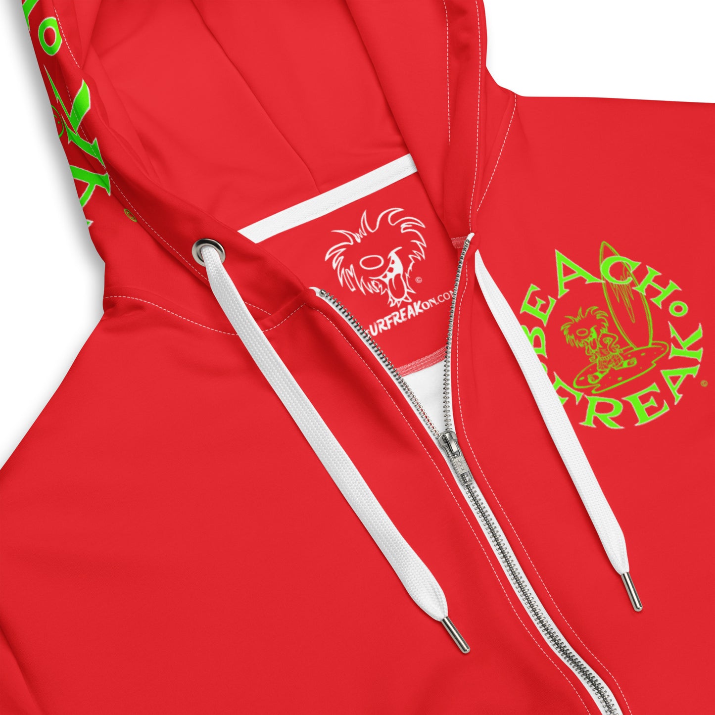 LIME BEACH FREAK© TRADITIONAL ZIP-UP HOODIE