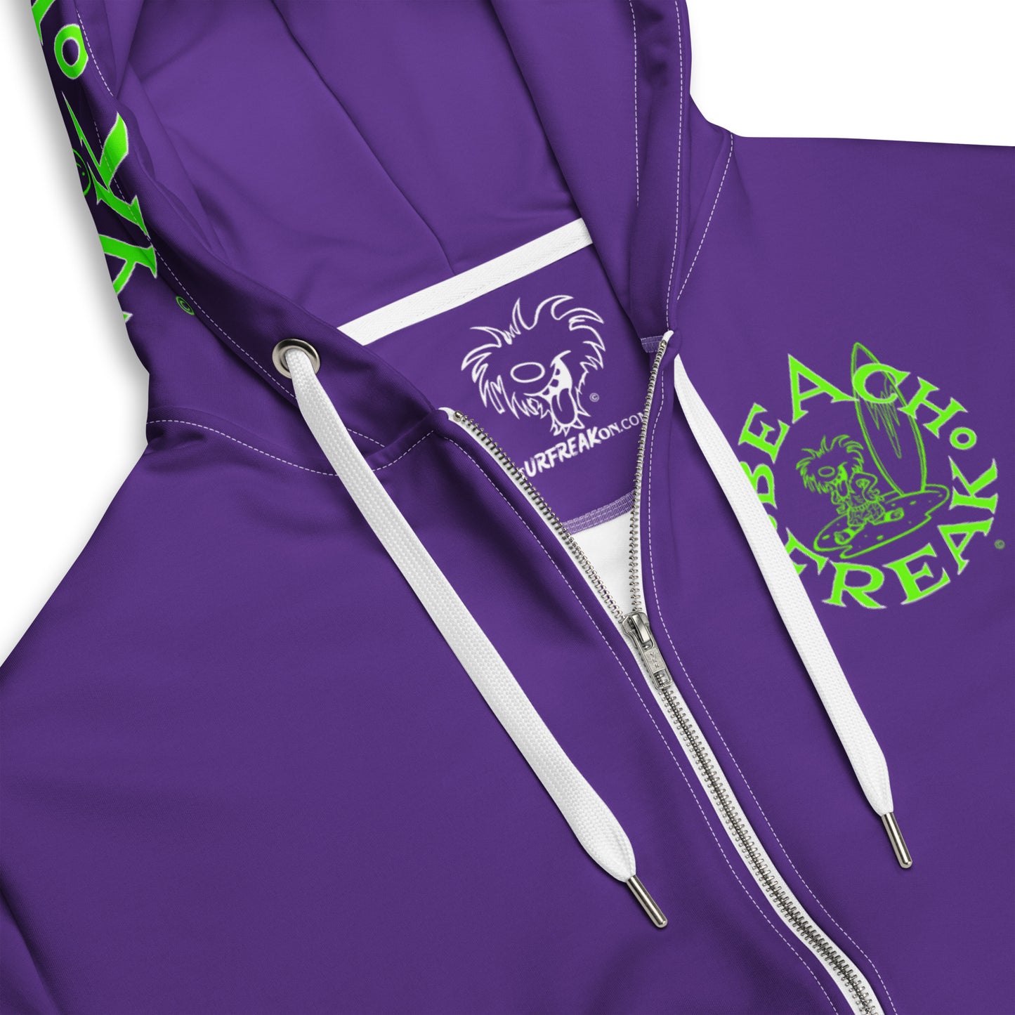 LIME BEACH FREAK© TRADITIONAL ZIP-UP HOODIE