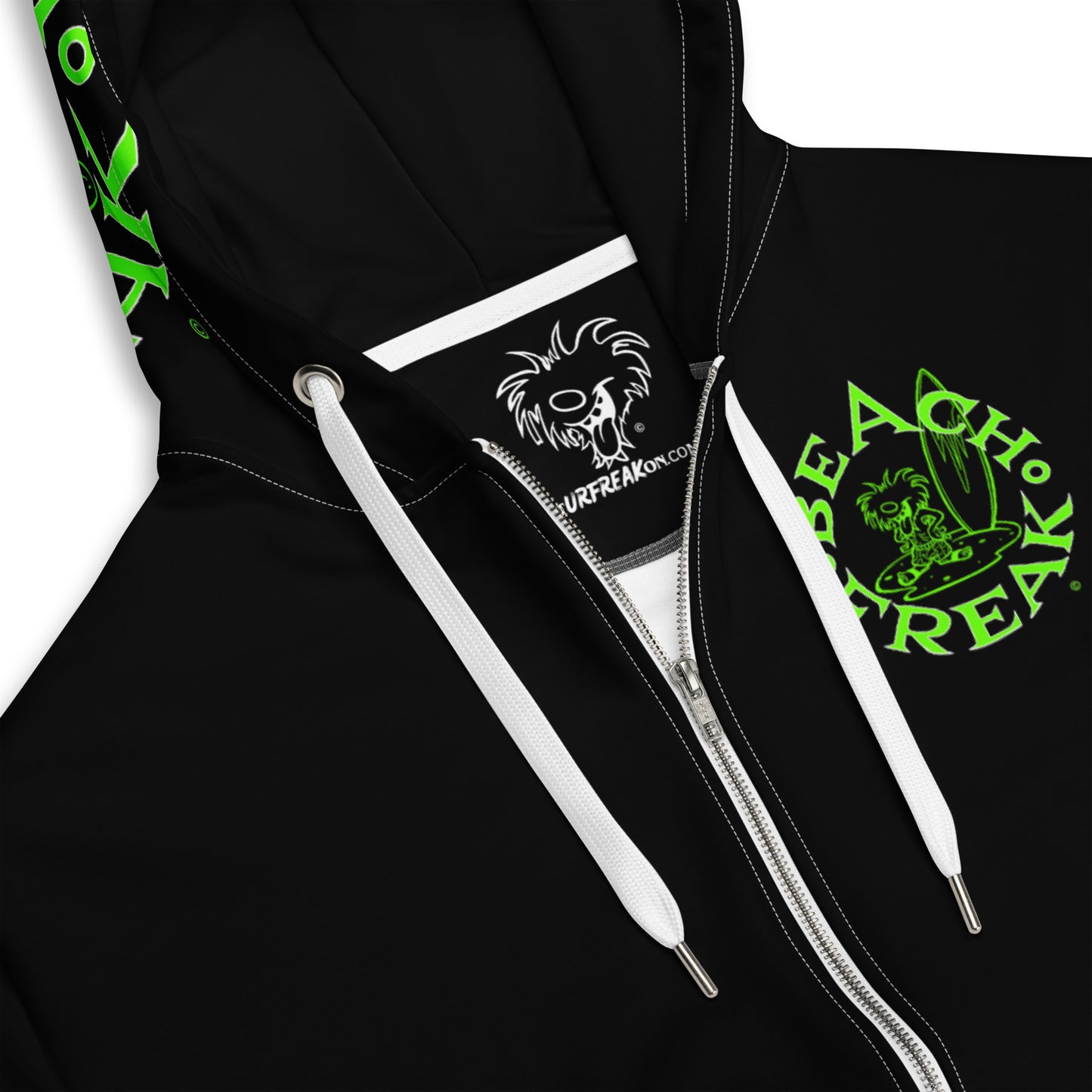 LIME BEACH FREAK© TRADITIONAL ZIP-UP HOODIE