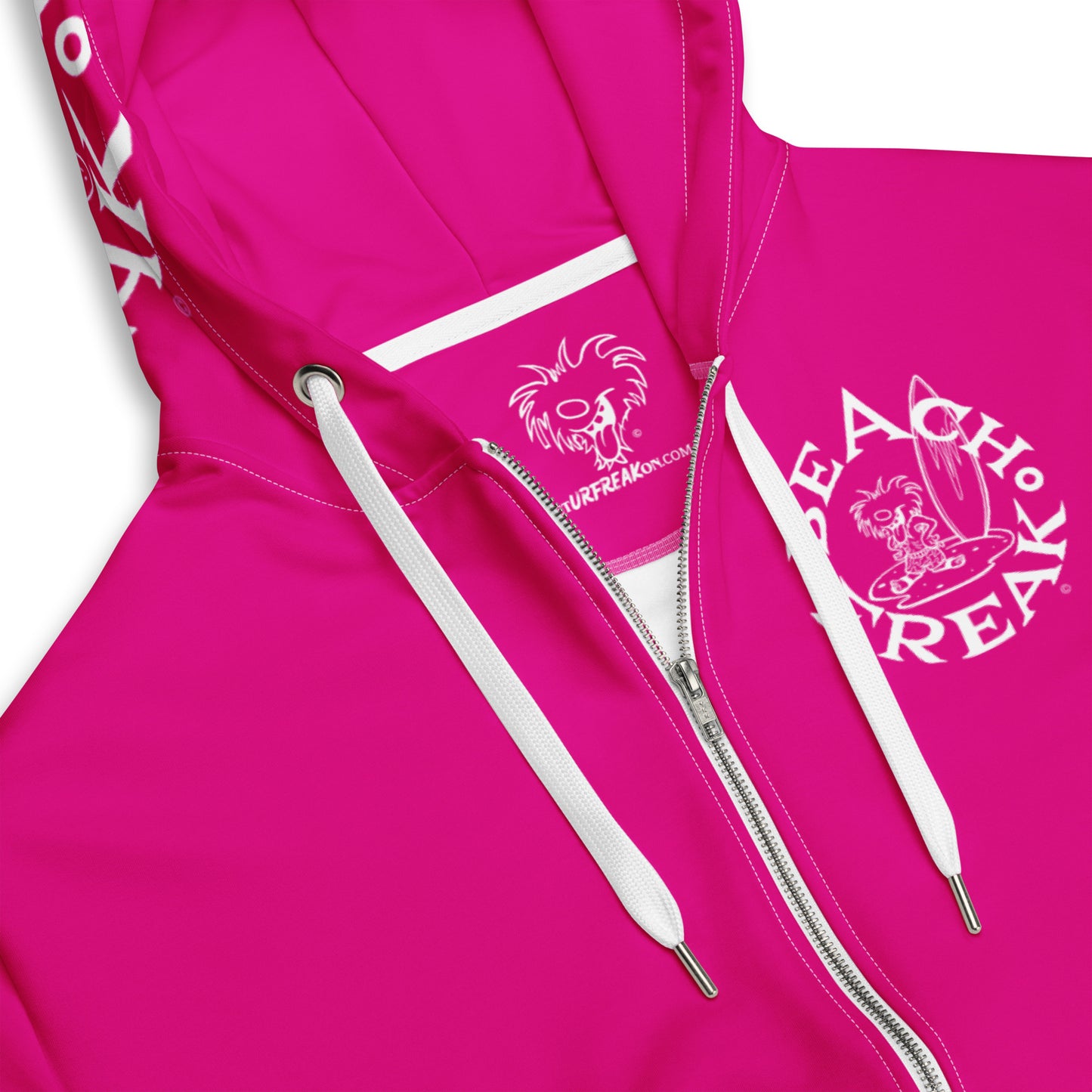 WHITE BEACH FREAK© TRADITIONAL ZIP-UP HOODIE