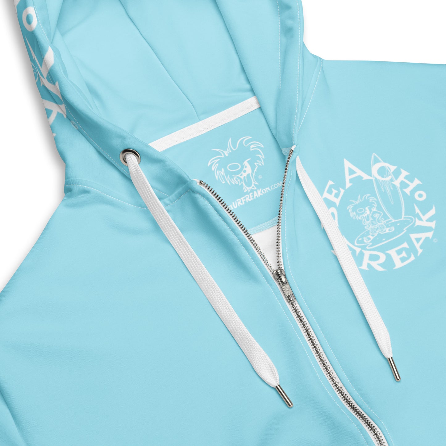 WHITE BEACH FREAK© TRADITIONAL ZIP-UP HOODIE