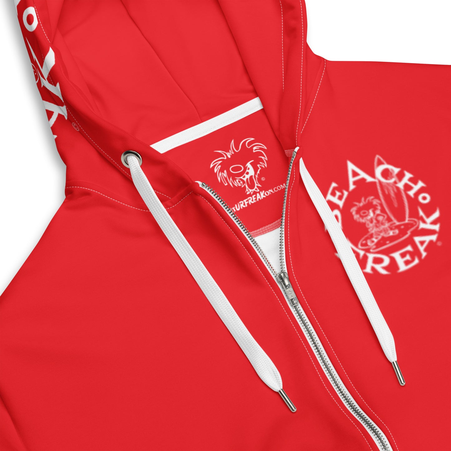 WHITE BEACH FREAK© TRADITIONAL ZIP-UP HOODIE