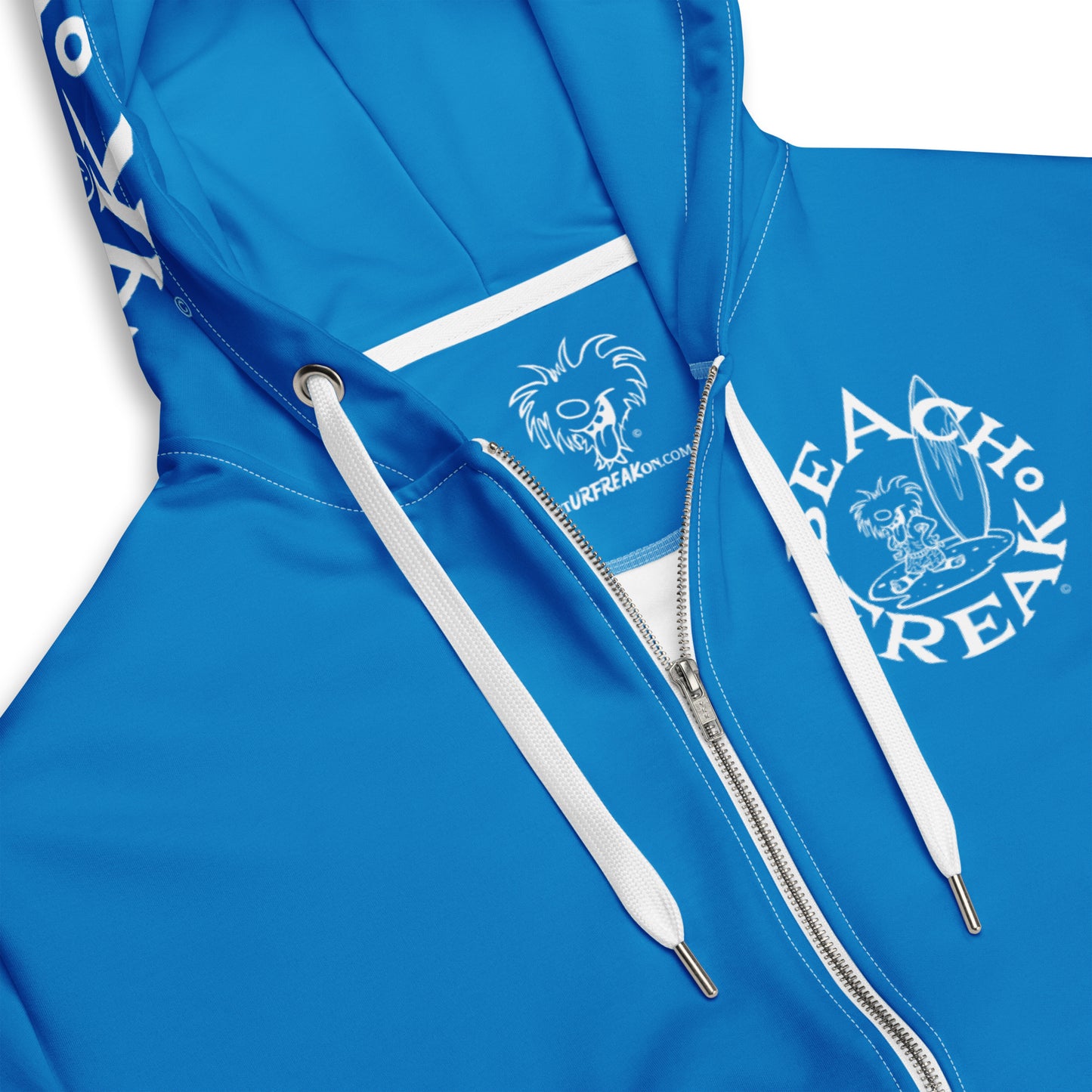 WHITE BEACH FREAK© TRADITIONAL ZIP-UP HOODIE