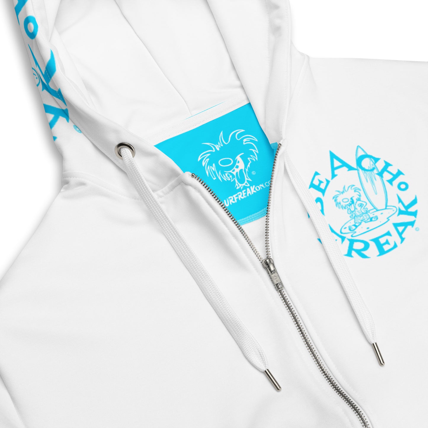 NEON BLUE BEACH FREAK© TRADITIONAL ZIP-UP HOODIE