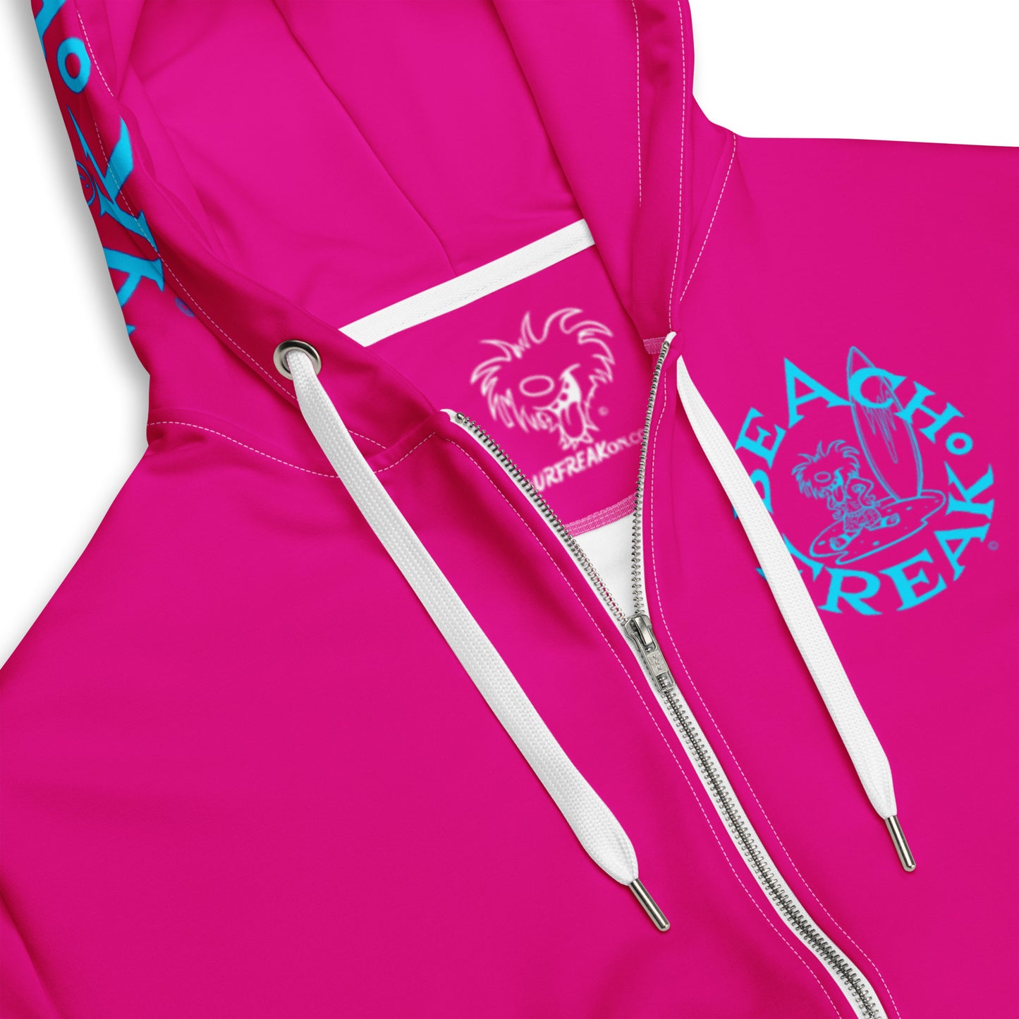 NEON BLUE BEACH FREAK© TRADITIONAL ZIP-UP HOODIE